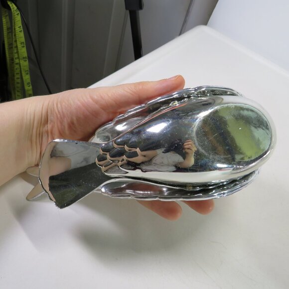 Silver (2) Birds with mirror finish, iridescent glitter in embossed areas - Picture 5 of 12